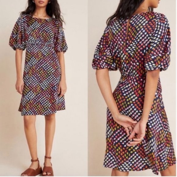 Anthropologie Multicolor Geometric Mini Dress - Picture 1 of 10